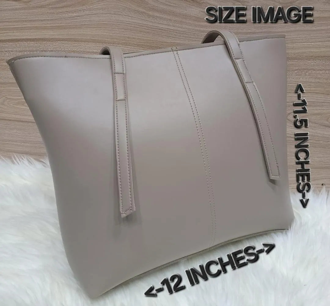 Women's Leather Tote Bag Black Blue Maroon Pink Mustard Beige Brown 10x8x9"