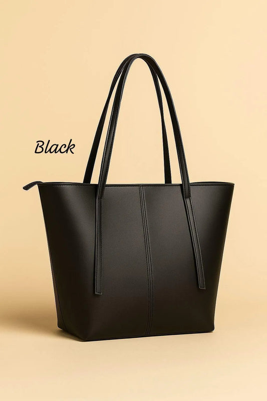 Black Women's Leather Shoulder Bag 11x17x11