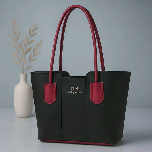 Women's Leather Tote Bag Black Blue Maroon Green Pink Mustard Brown 12x11x10"