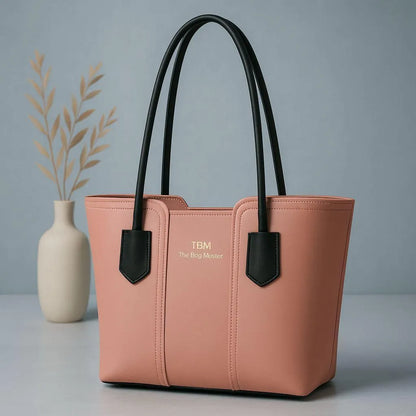 Women's Leather Tote Bag Black Blue Maroon Green Pink Mustard Brown 12x11x10"