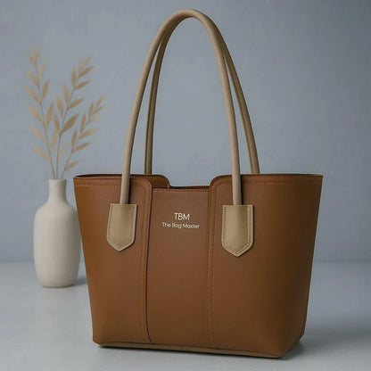 Women's Leather Tote Bag Black Blue Maroon Green Pink Mustard Brown 12x11x10"