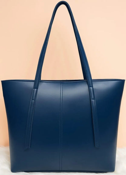 Women's Leather Tote Bag Black Blue Maroon Pink Mustard Beige Brown 10x8x9"