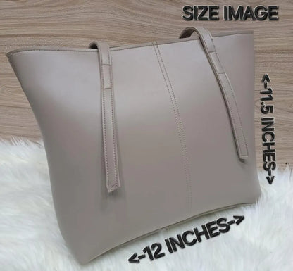 Women's Leather Tote Bag Black Blue Maroon Pink Mustard Beige Brown 10x8x9"
