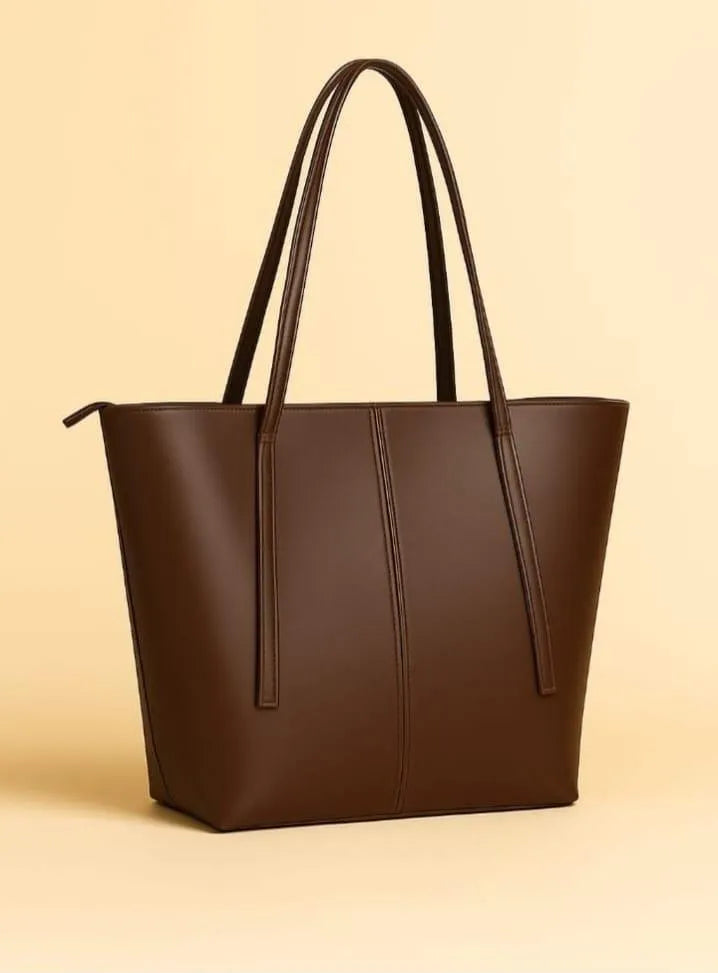 Women's Leather Tote Bag Black Blue Maroon Pink Mustard Beige Brown 10x8x9"