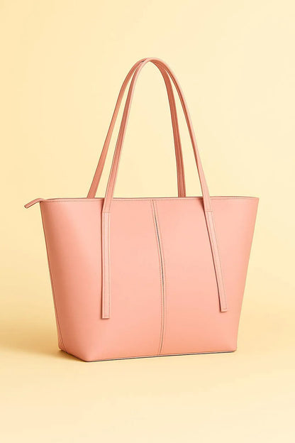 Women's Leather Tote Bag Black Blue Maroon Pink Mustard Beige Brown 10x8x9"