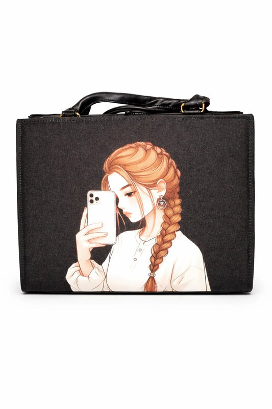Women's Printed Handbag Set of 3 with Handles
